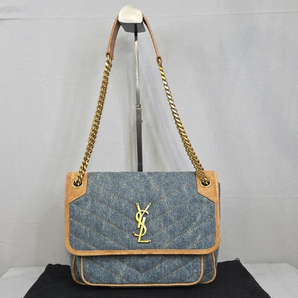 ✨️SAINT LAURENT Denim Niki Shoulder Bag